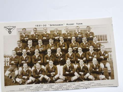 Post Card 1931-32 Springbok Rugby team